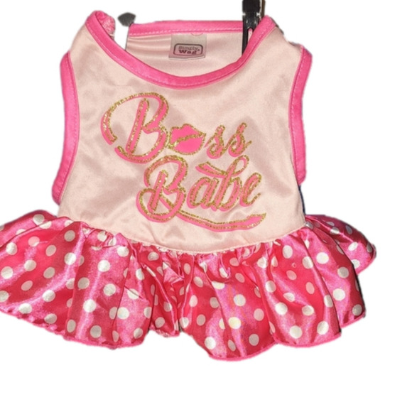 Boss babe pet ruffled dress